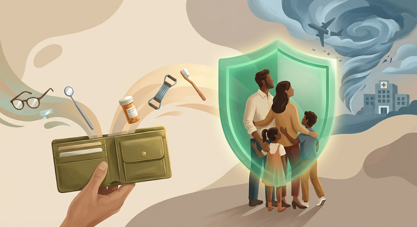 Protective insurance shield with direct healthcare wallet